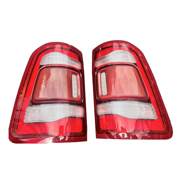 19-22 RAM 1500 TAIL LIGHT OEM SET WITH BLIND SPOT RED BEZEL